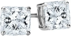 1-5 IGI Certified LAB-GROWN Princess Cut Diamond Earrings 4 Prong Screw Back Luxury Collection (D-E Color, VS1-VS2 Clarity)