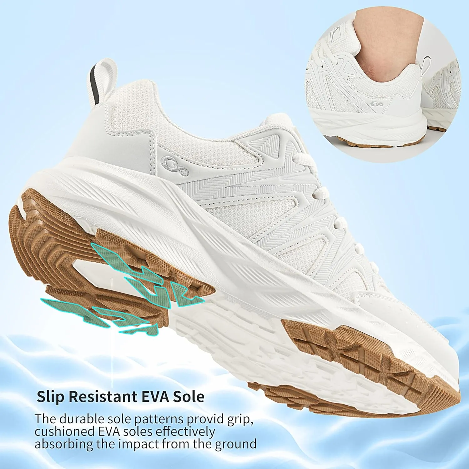 Ablanczoom Womens Sneakers Walking Shoes: Comfortable Breathable Cushion Athletic Running Tennis Shoes for Workout Gym Training