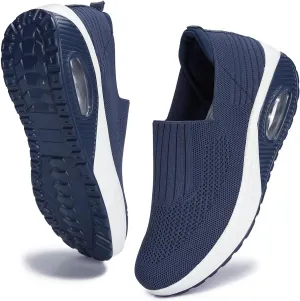 Aceptolcom Women's Nursing Shoes Air Cushion Nurse Shoes Orthopedic Diabetic Wedge Sneakers Rocker Walking Shoes Platform Wedge Sneakers