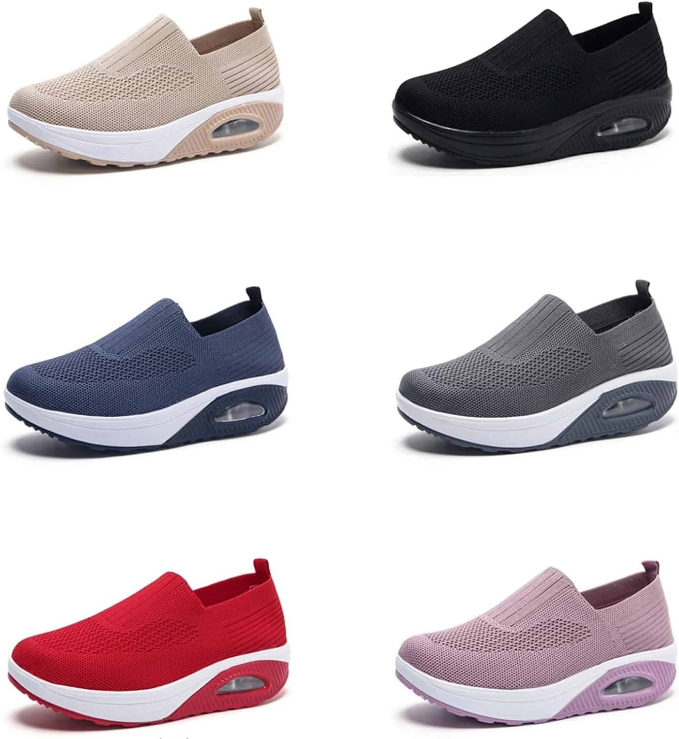 Aceptolcom Women's Nursing Shoes Air Cushion Nurse Shoes Orthopedic Diabetic Wedge Sneakers Rocker Walking Shoes Platform Wedge Sneakers