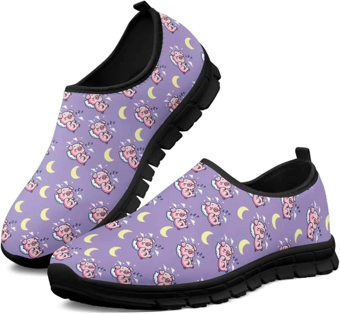 Animals Sneakers for Women Casual Low Top Cozy Slip On Sneakers Non-Slip Lightweight Athletic Walking Shoes for Teen Girls US 5.5-11.5