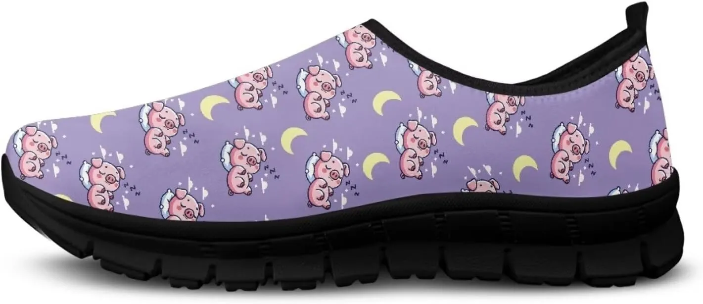 Animals Sneakers for Women Casual Low Top Cozy Slip On Sneakers Non-Slip Lightweight Athletic Walking Shoes for Teen Girls US 5.5-11.5