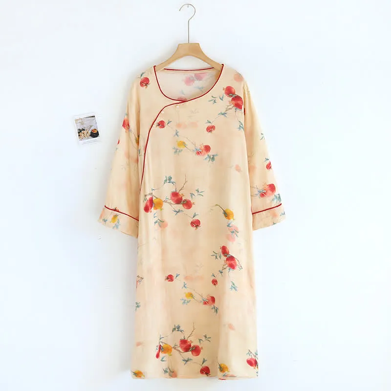 Anna - Pomegranate Flower Bamboo Loungewear Set - Soft & Luxurious Comfort