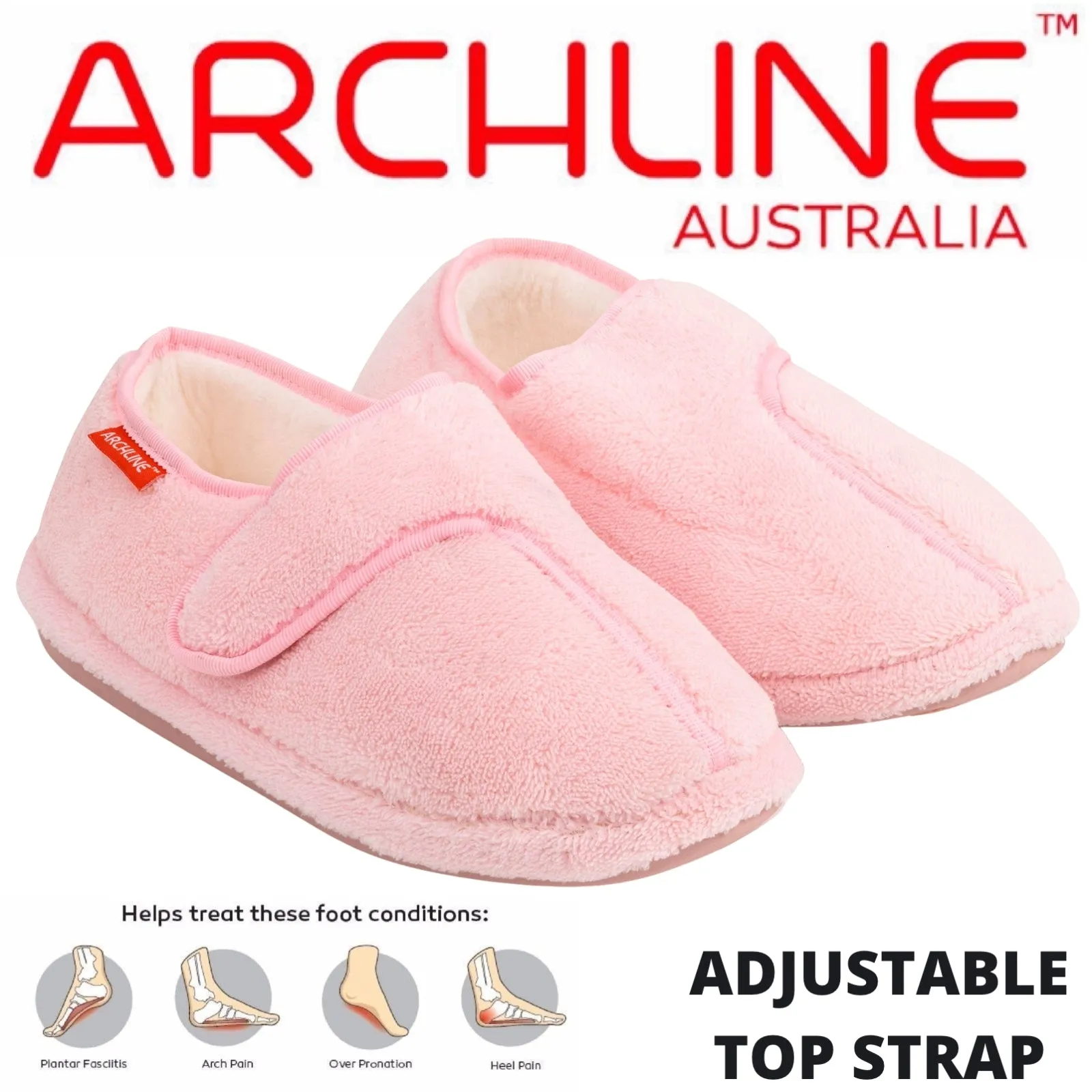 ARCHLINE Orthotic Plus Slippers Closed Scuffs Pain Relief Moccasins - Pink - EU 37