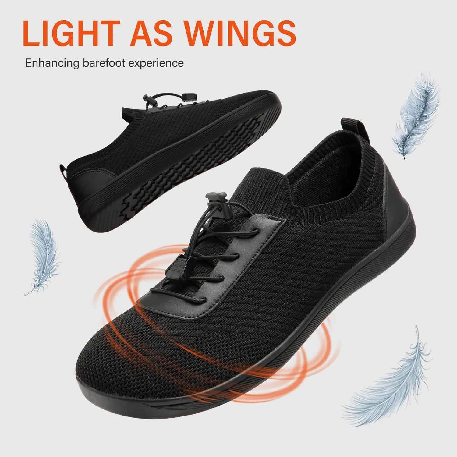 ATHMILE Men's Minimalist Barefoot Walking Shoes Gym Shoes for Women Men Wide Toe Box for Workout Crossfit Weightlifting Zero Drop Slip On Design