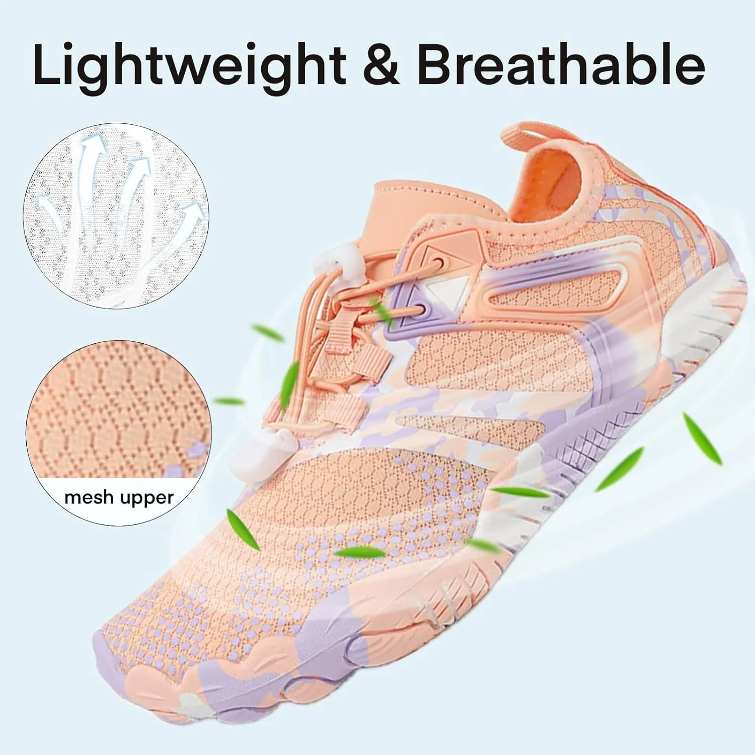 Barefoot Water Shoes for Women Men, Barefoot Shoes with Wide Toe Box, Non-Slip & Quick Dry Breathable Beach Pool Aqua Swim Surf Hiking Walking Shoes
