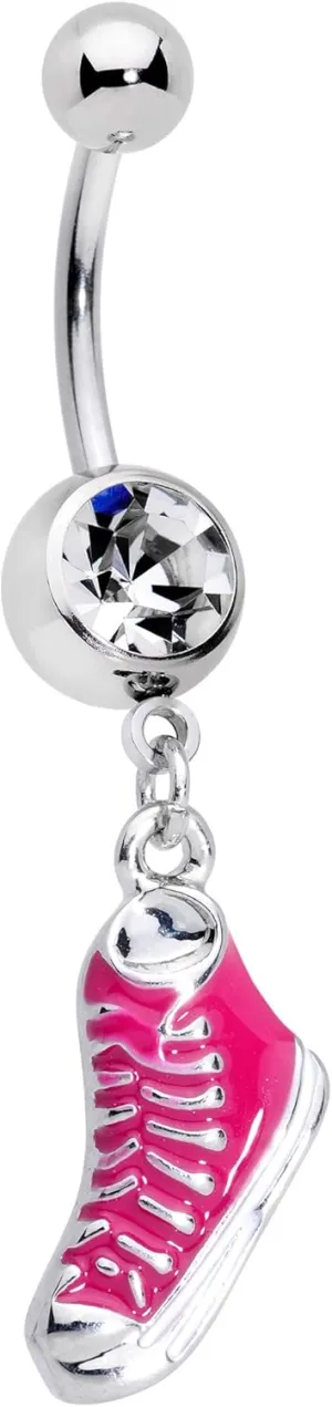 Body Candy Womens 14G 316L Steel Navel Ring Piercing Color High Top Sneaker Dangle Belly Button Ring