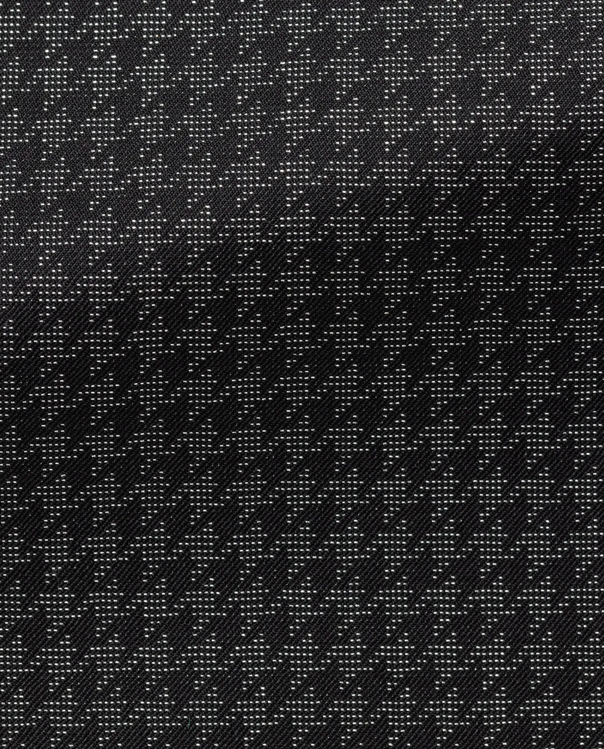 Cerruti Black & Silver Wool Lurex Blend Jacquard Houndstooth