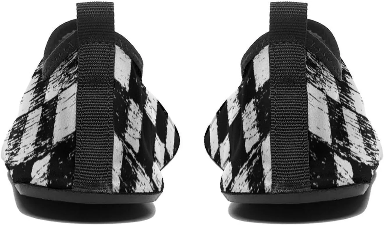 Checkerboard Retro Pattern Water Shoes Mans Women Non Slip Water Shoes Quick Dry Barefoot Aqua Socks River Shoes Ou