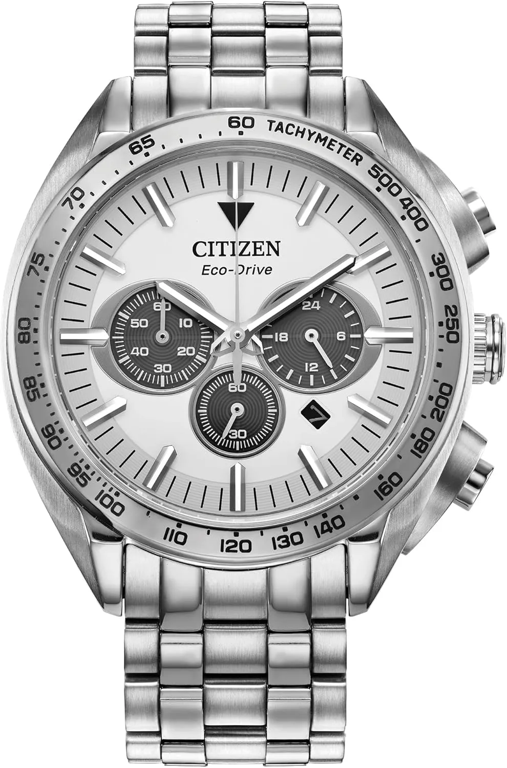 Citizen Men's Eco-Drive Sport Luxury Carson Watch, Stainless-Steel Bracelet and Case, Chronograph