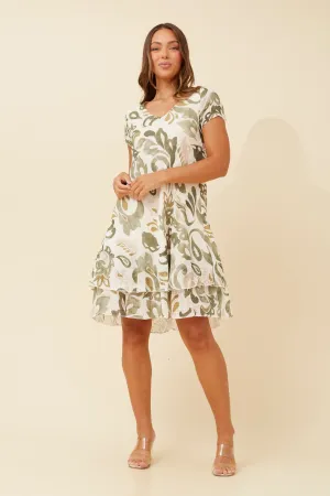 ELECTRA LEAF PRINT DRESS