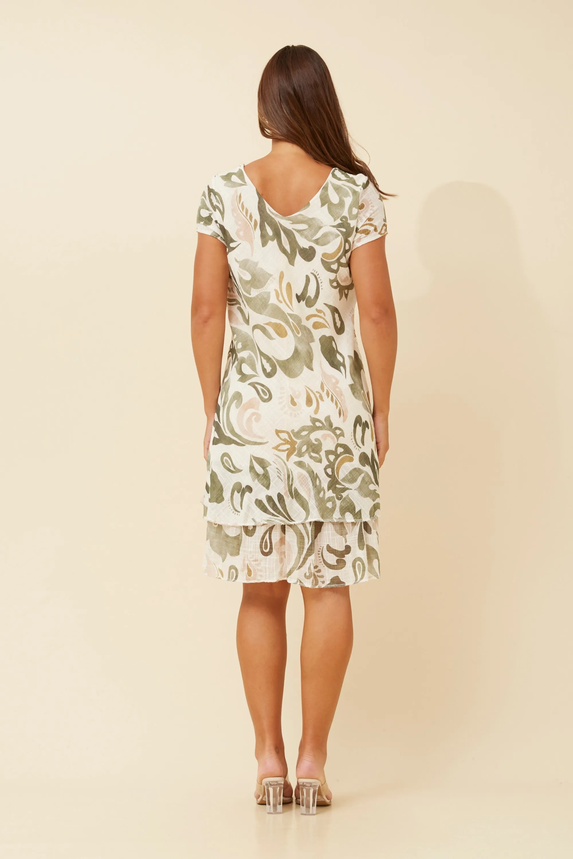 ELECTRA LEAF PRINT DRESS