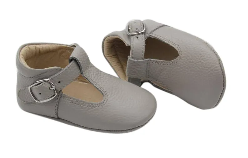 Georgie Grey T-Bar Moccasins