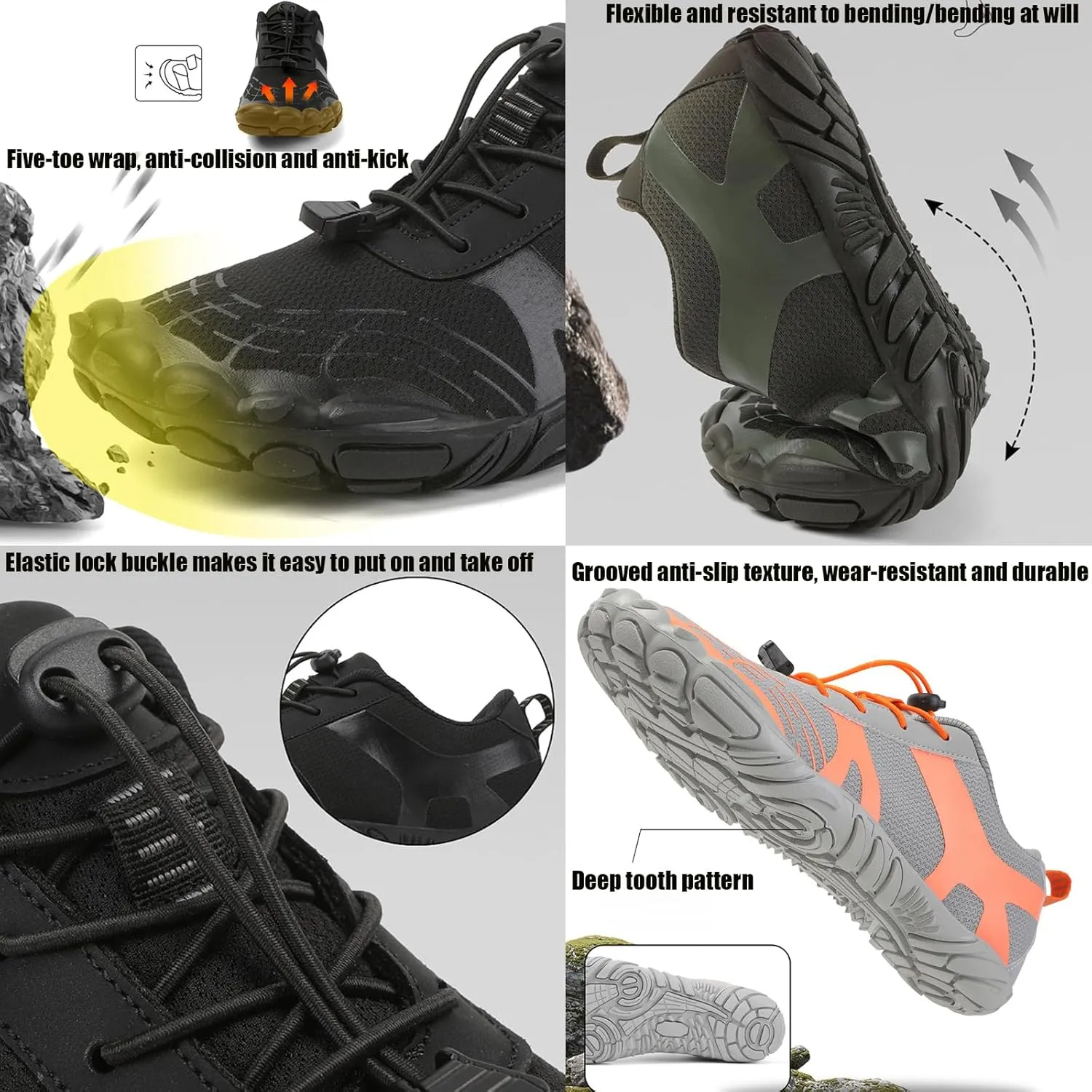 Helenbra Men's Elastic Knitted Hiking Sneakers,Breathable Mesh Lace up Non-Slip Lightweight Casual Running Sports Shoe Outdoor Fashion Walking Travel Camping Driving Shoes