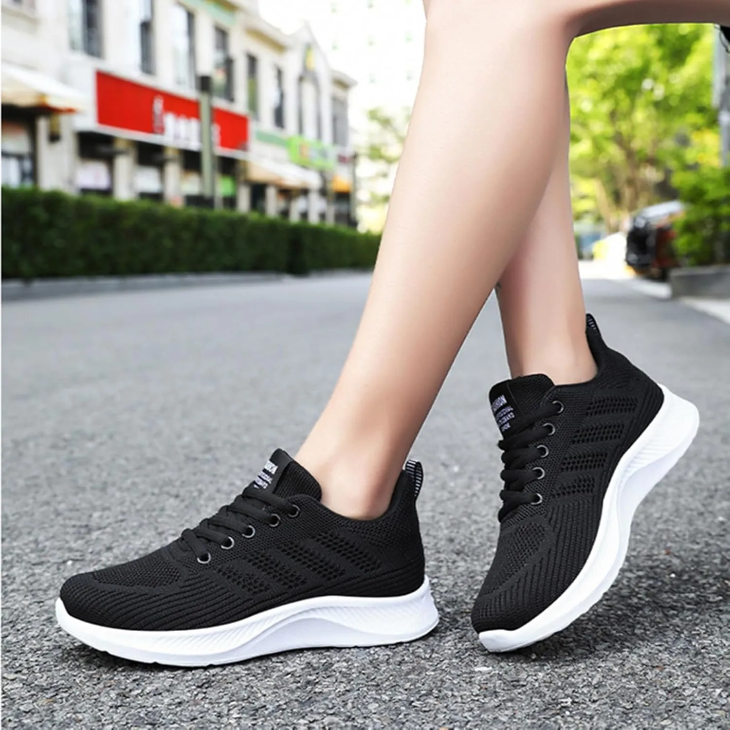 HINDOLA Womens Sneakers Lightweight Running Shoes Mesh Breathable Fashion Sneakers Athletic Comfortable Casual Non Slip Walking Shoes