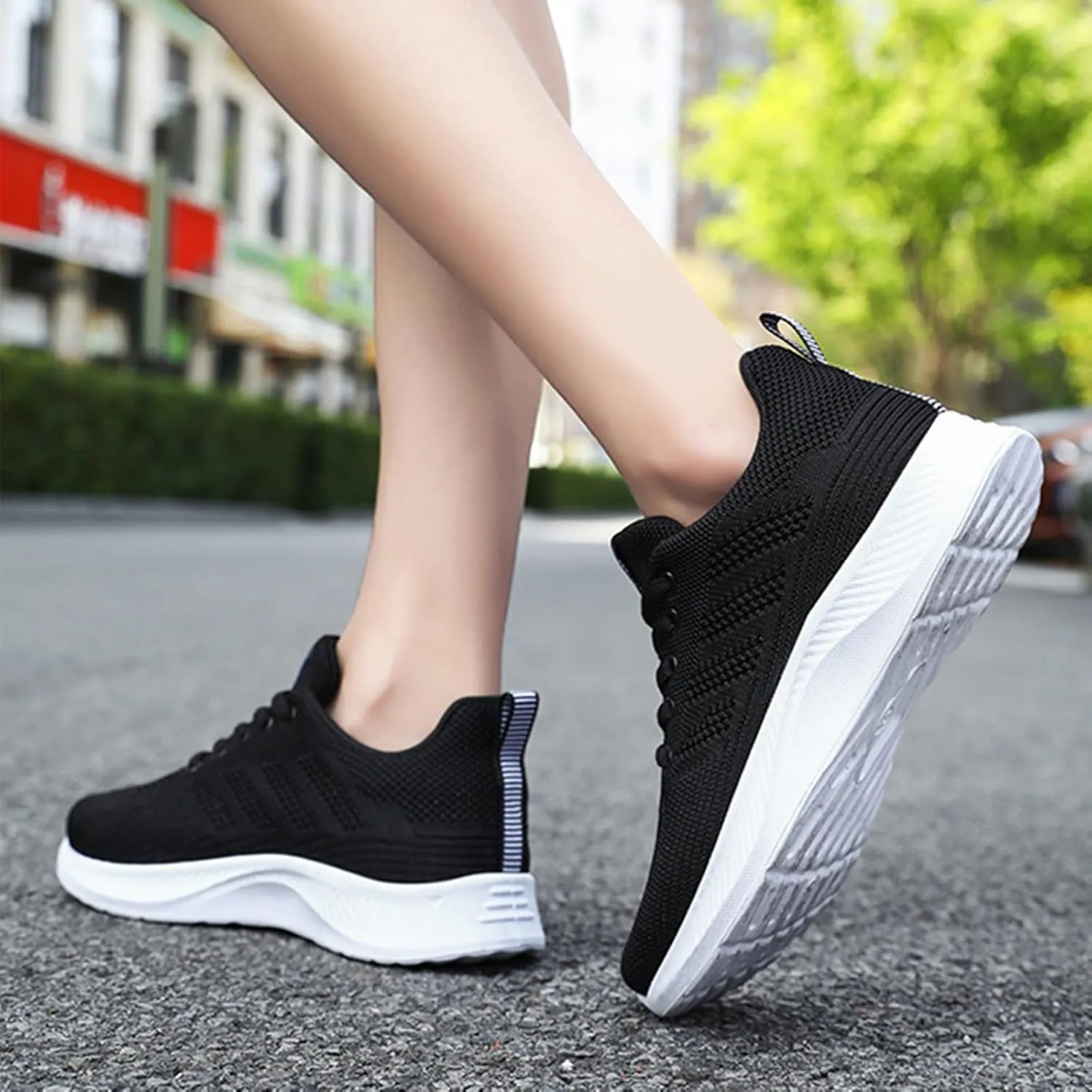 HINDOLA Womens Sneakers Lightweight Running Shoes Mesh Breathable Fashion Sneakers Athletic Comfortable Casual Non Slip Walking Shoes