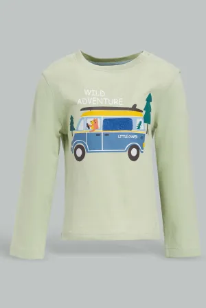 Infant Boys Green Animal Print T-Shirt