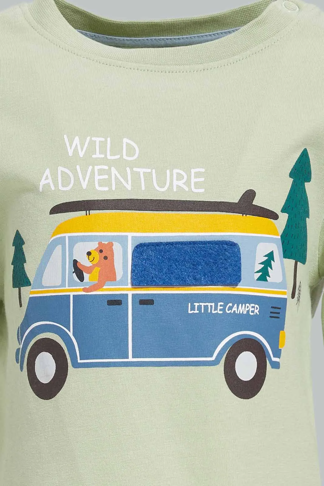 Infant Boys Green Animal Print T-Shirt