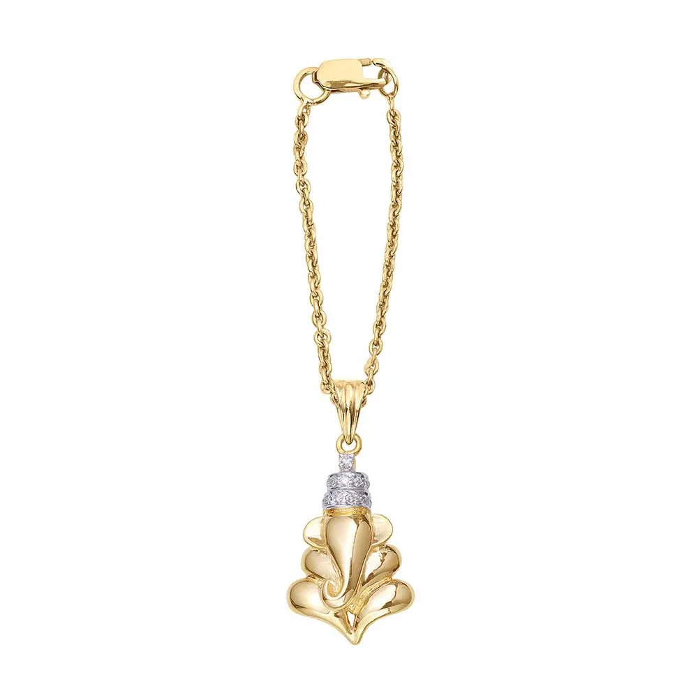 Kaj Fine Jewellery Ganesha Diamond Chain Watch Charm in 14KT Yellow Gold