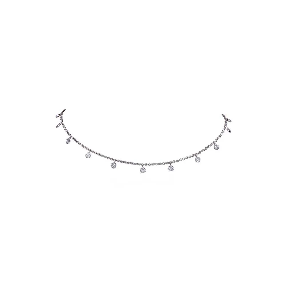 Kaj Fine Jewellery Gold Collar Diamond Chain Necklace in 14KT White Gold