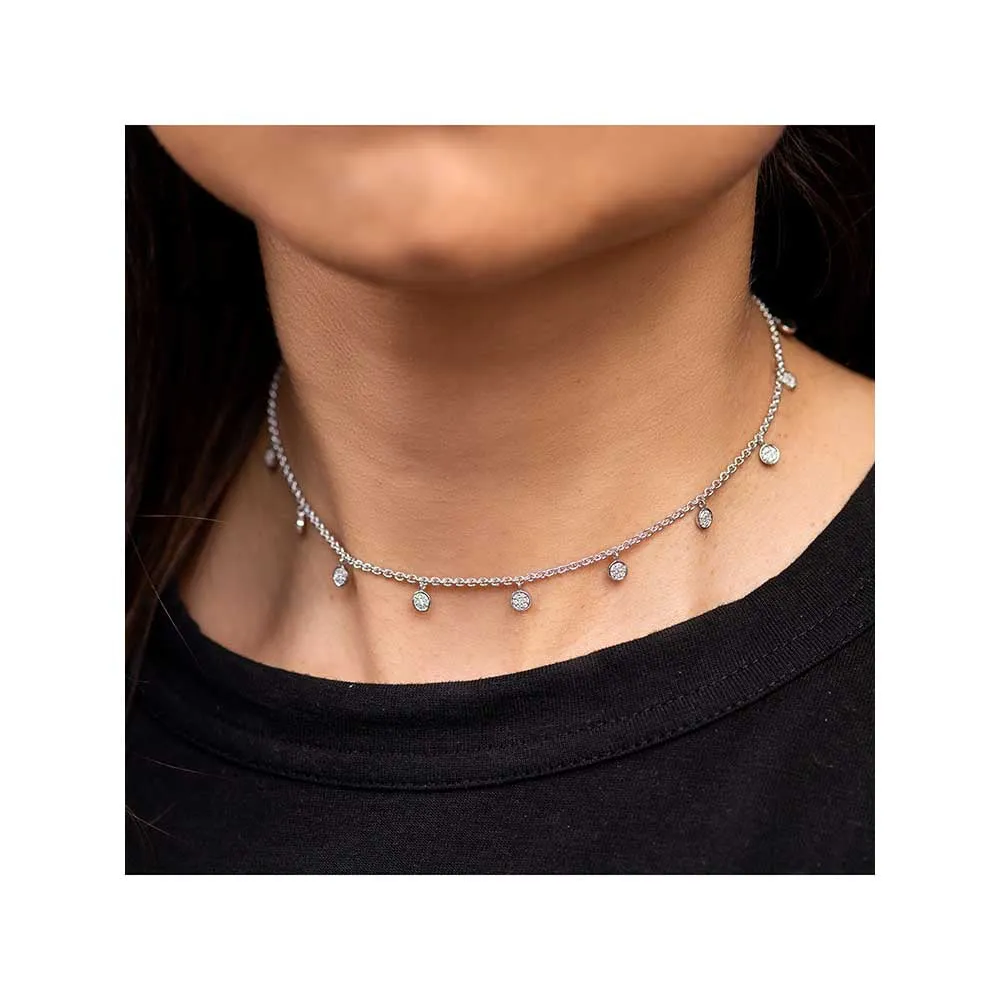 Kaj Fine Jewellery Gold Collar Diamond Chain Necklace in 14KT White Gold