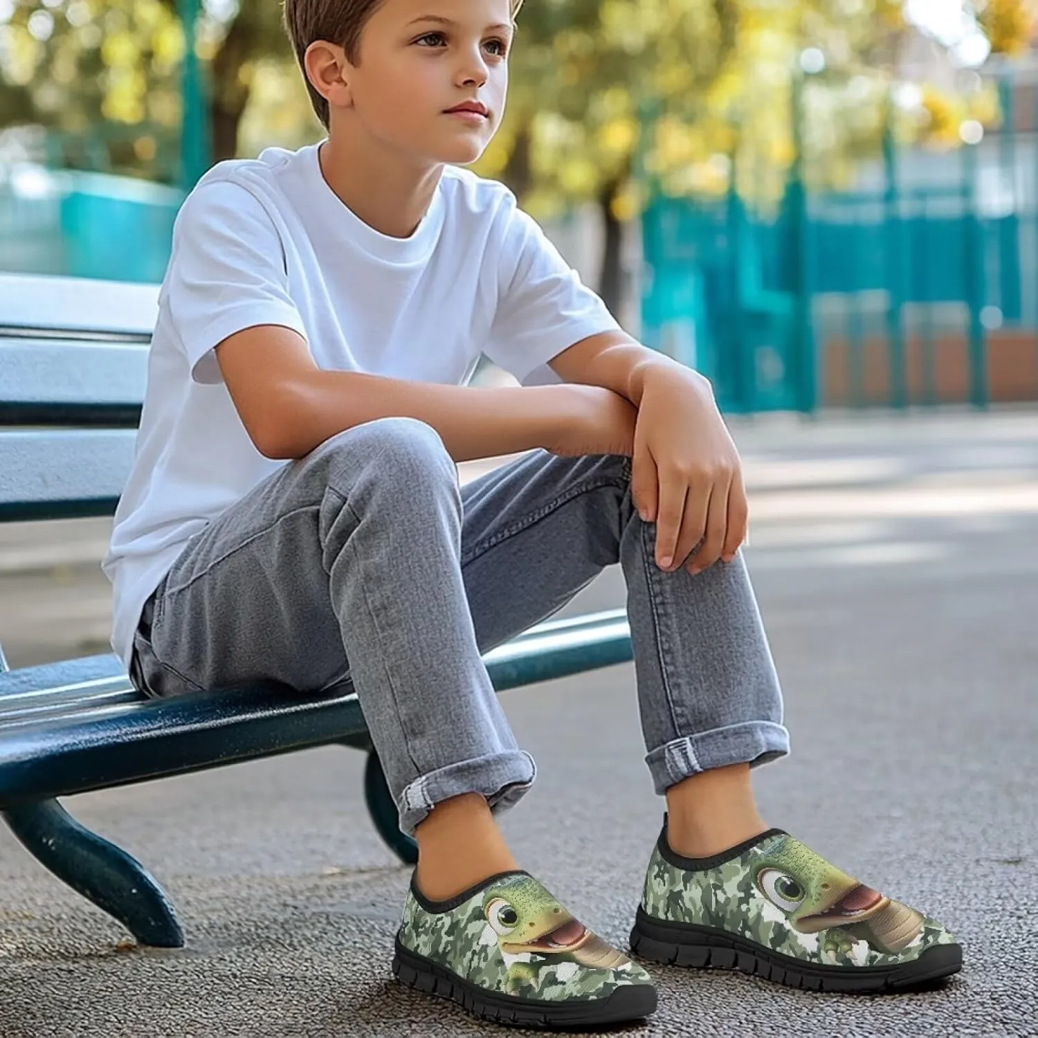 Litter Kids Slip-On Walking Sneakers Cozy Tennis Running Shoes Casual Breathable Sneaker Travel Exercise Lightweight Shoes Non-Slip Workout Shoes US Size 11-15