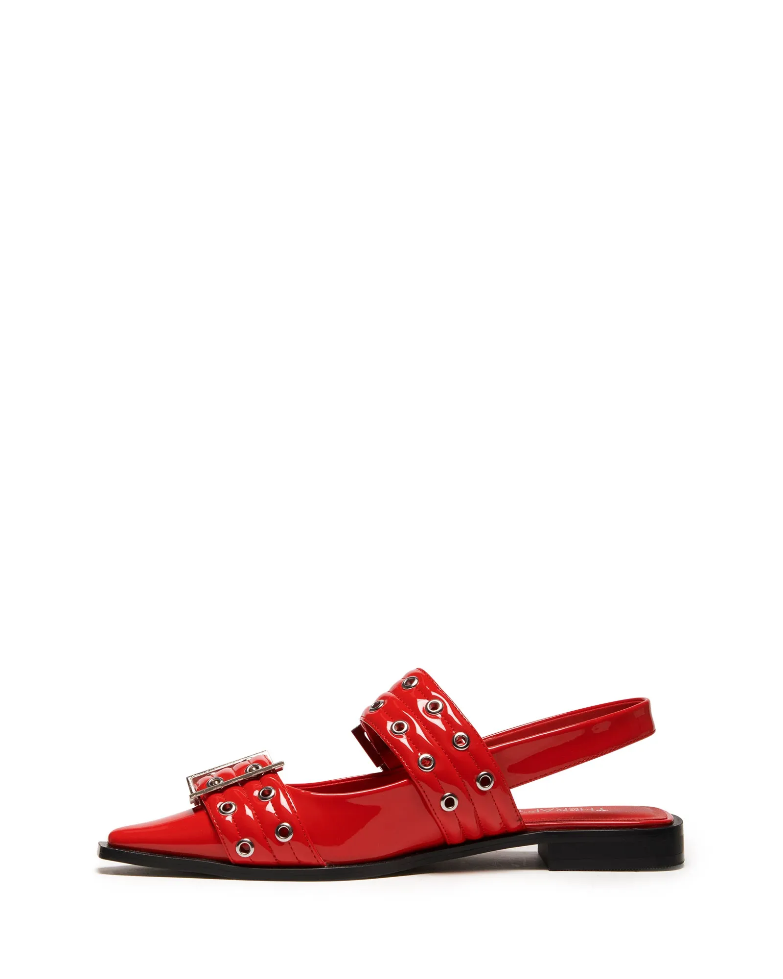 Matilda Pointed Flat Red Patent