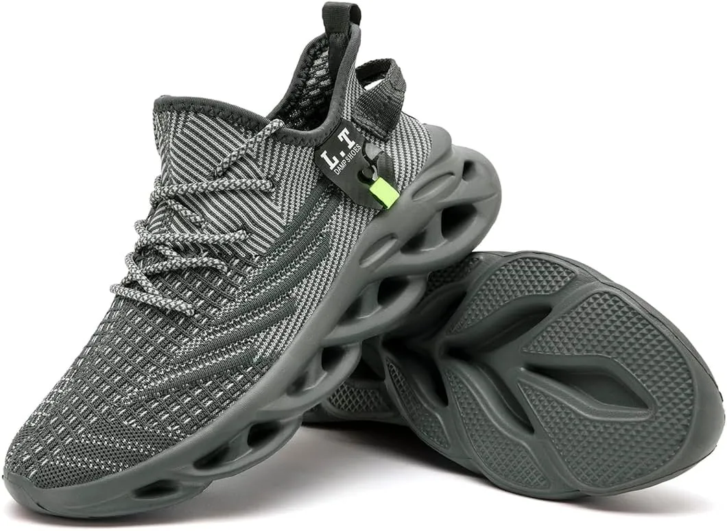 Men Running Shoes Men's Tennis Shoes Lightweight Breathable Fashion Sneakers Non Slip Workout Gym Shoes for Running Black