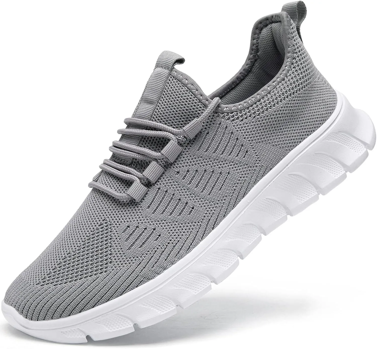 Men Tennis Shoes Running - Gym Sneakers Shoes Walking Workout Non Slip Athletic Slip on Breathable Mesh Comfortable Lightweight Casual Sports Light Gray 10