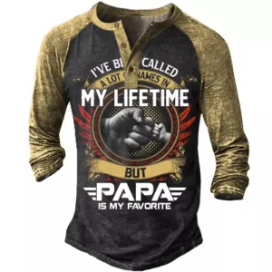 Men's High Collar Henry T-Shirt