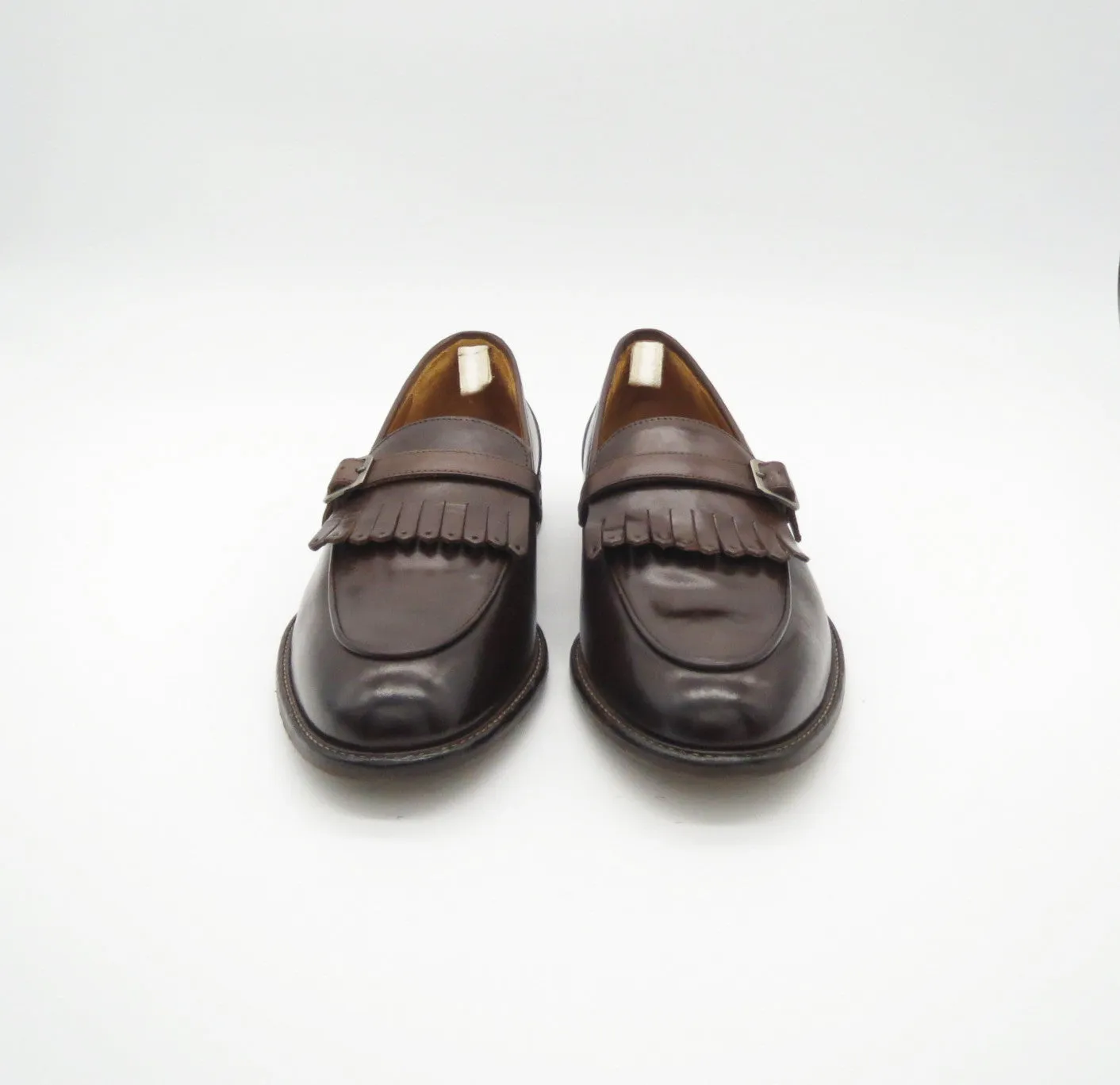 Men's Moccasin with Buckle in Calf Leather Noce Brown (AC337)