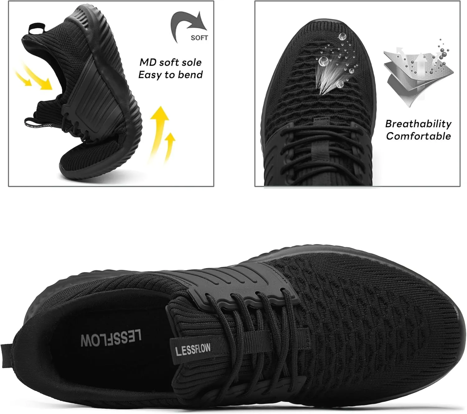 Men's Walking Shoes Slip On Running Shoes Ultra Light Casual Sneakers Mesh Tennis Shoe Hands Free Workout Breathable Comfortable Knit Memory Foam Athletic