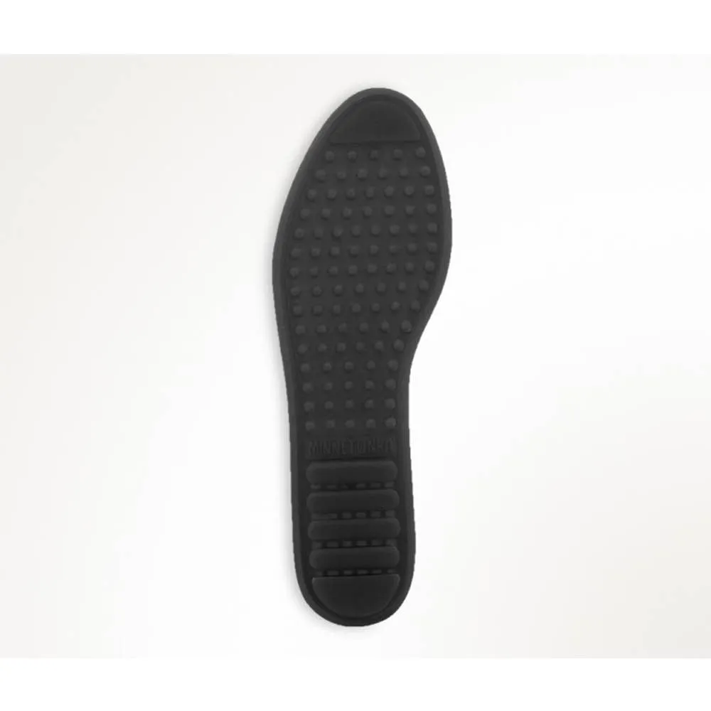 Minnetonka Kilty Hardsole Navy Moccasins