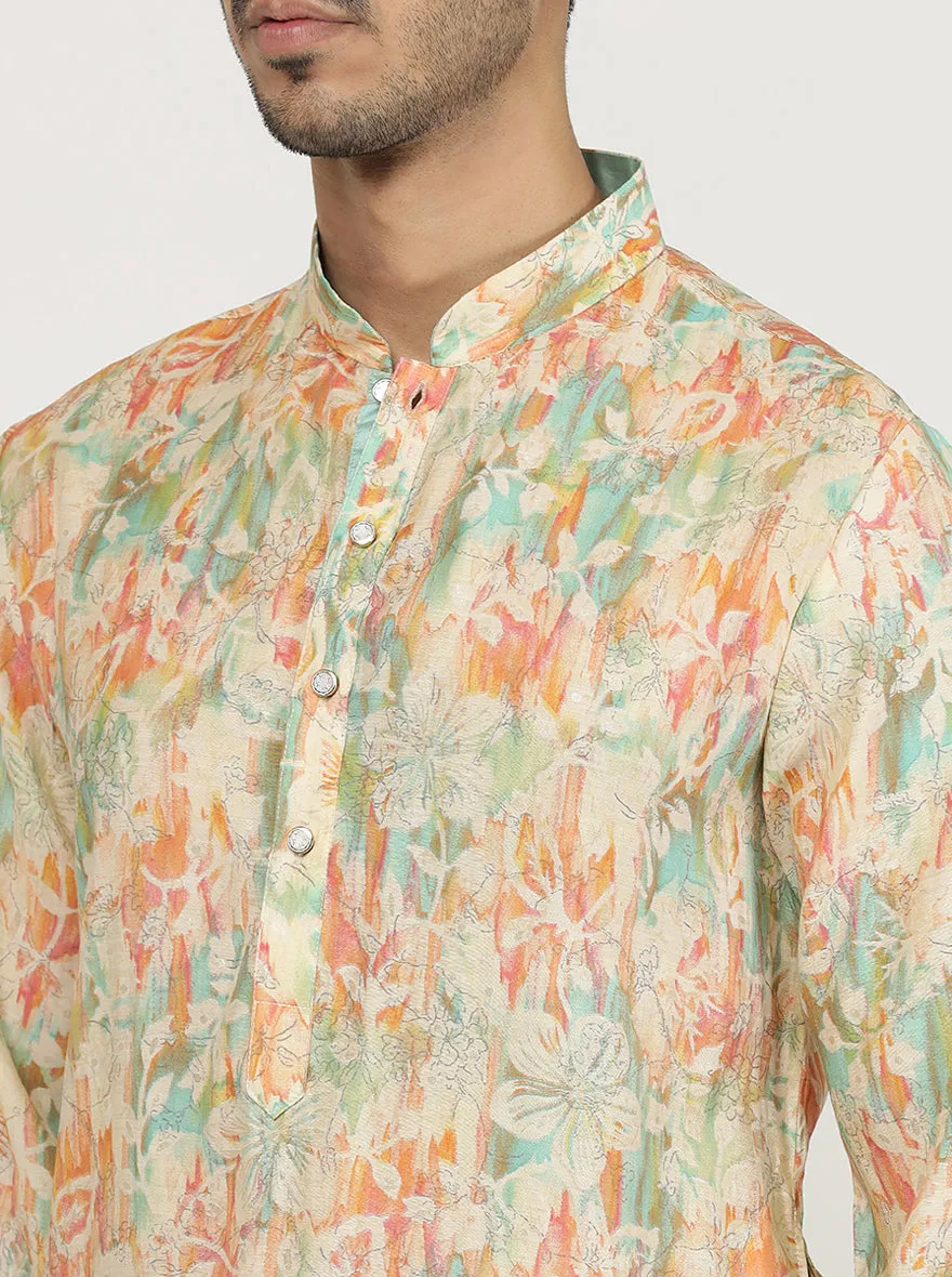 Multicolor Printed Cotton Poly Blend Kurta | The Kurta Company