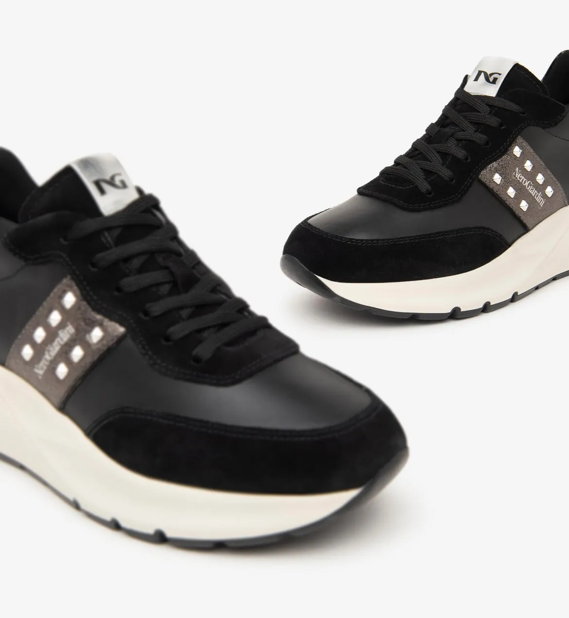 NeroGiardini black wedge sneaker
