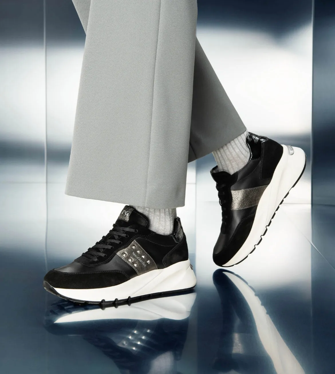 NeroGiardini black wedge sneaker