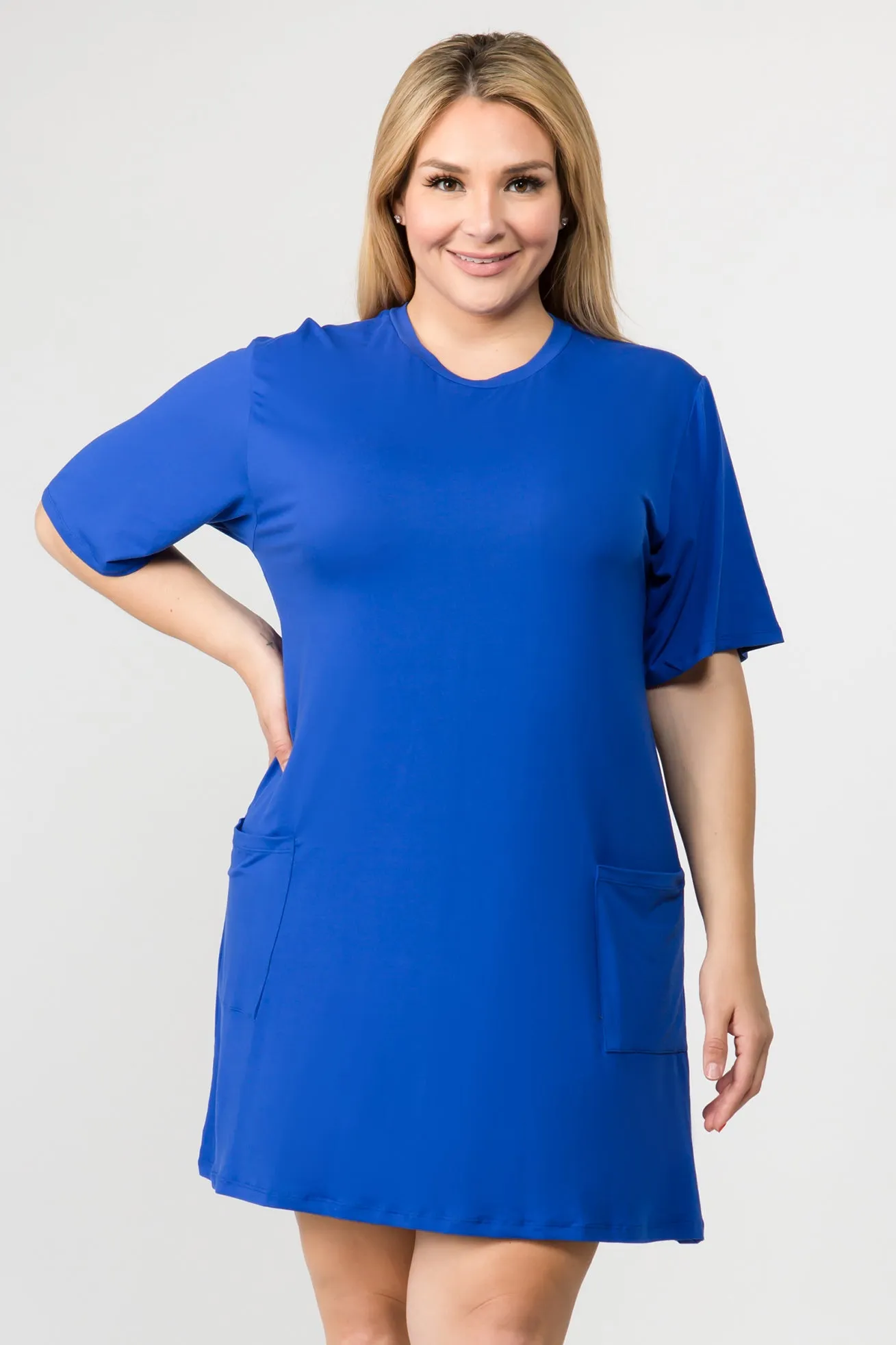 Plus Size Day to Night Two Pocket T-Shirt Dress