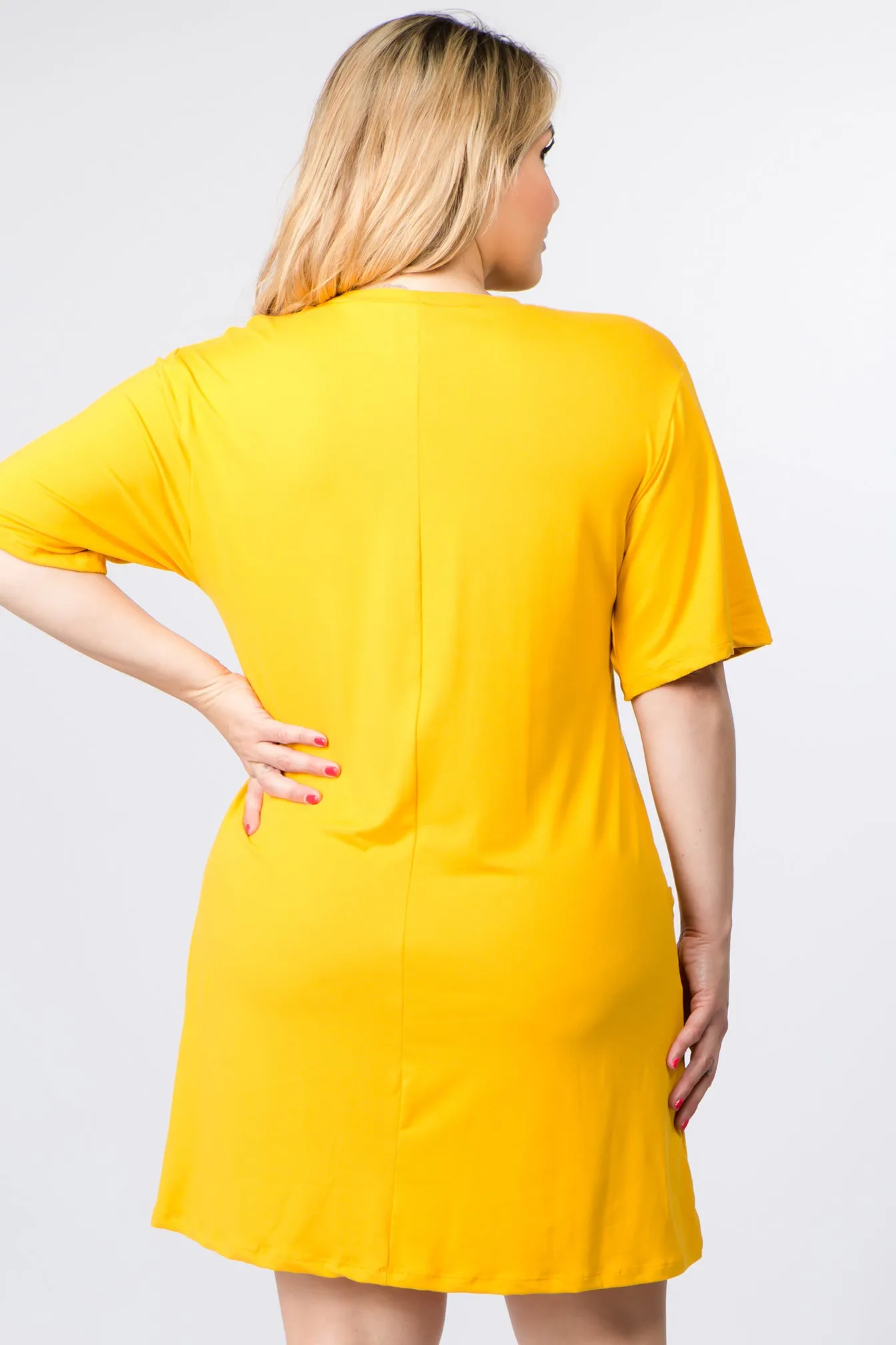 Plus Size Day to Night Two Pocket T-Shirt Dress