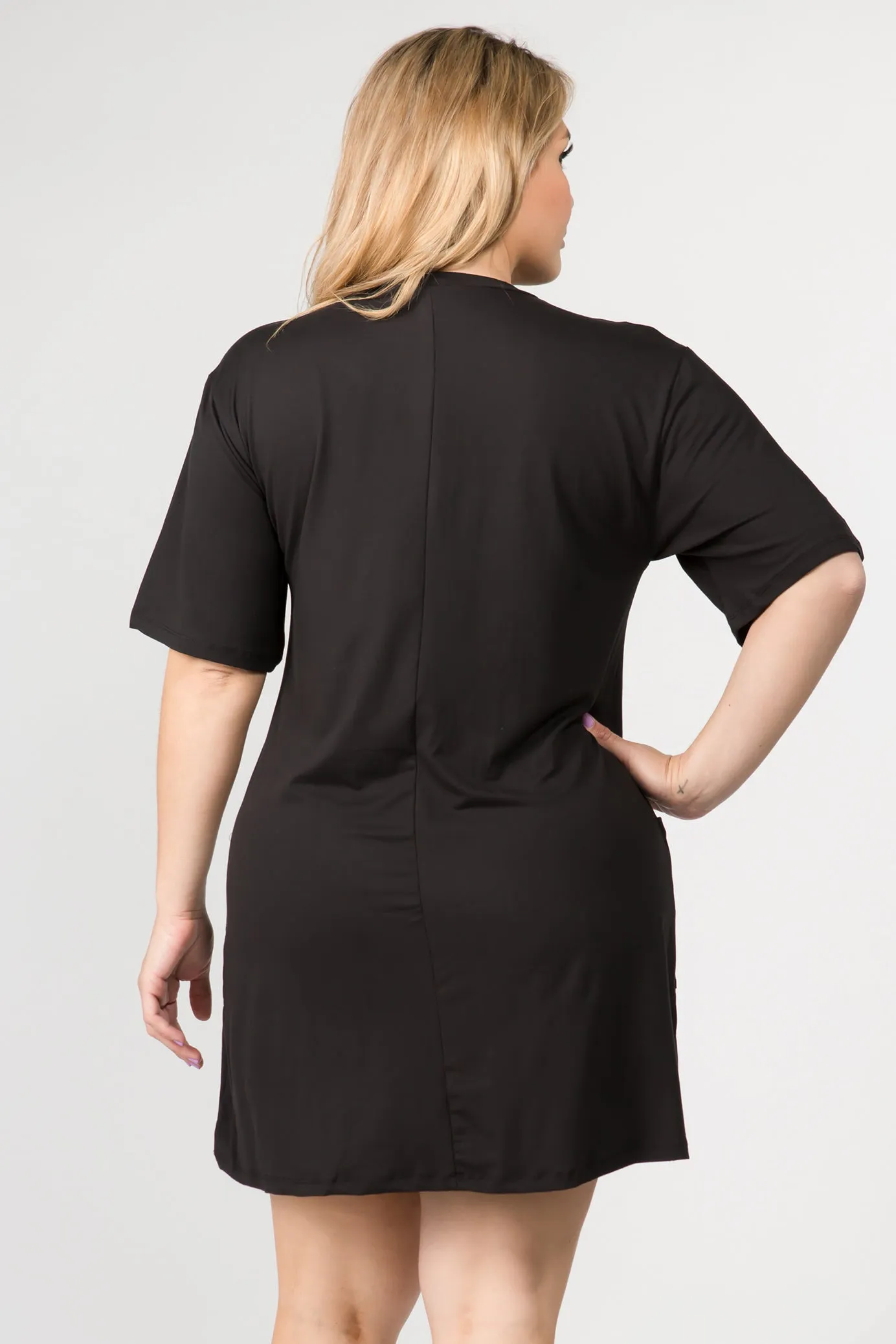 Plus Size Day to Night Two Pocket T-Shirt Dress