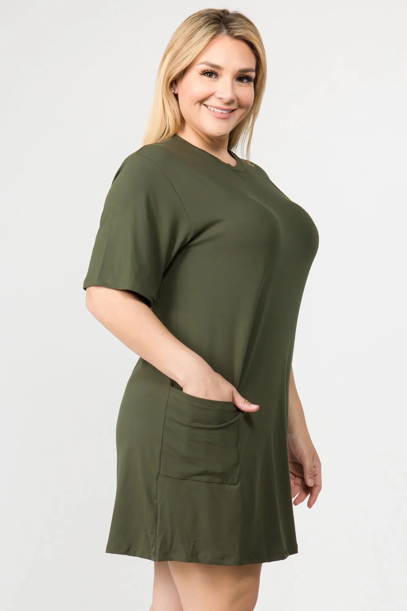 Plus Size Day to Night Two Pocket T-Shirt Dress