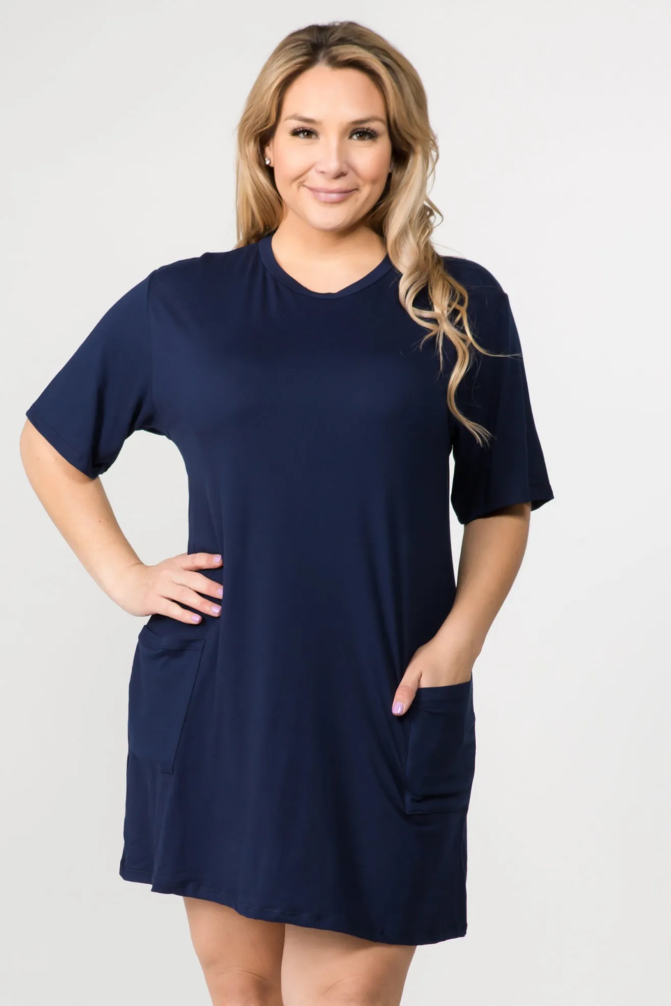 Plus Size Day to Night Two Pocket T-Shirt Dress