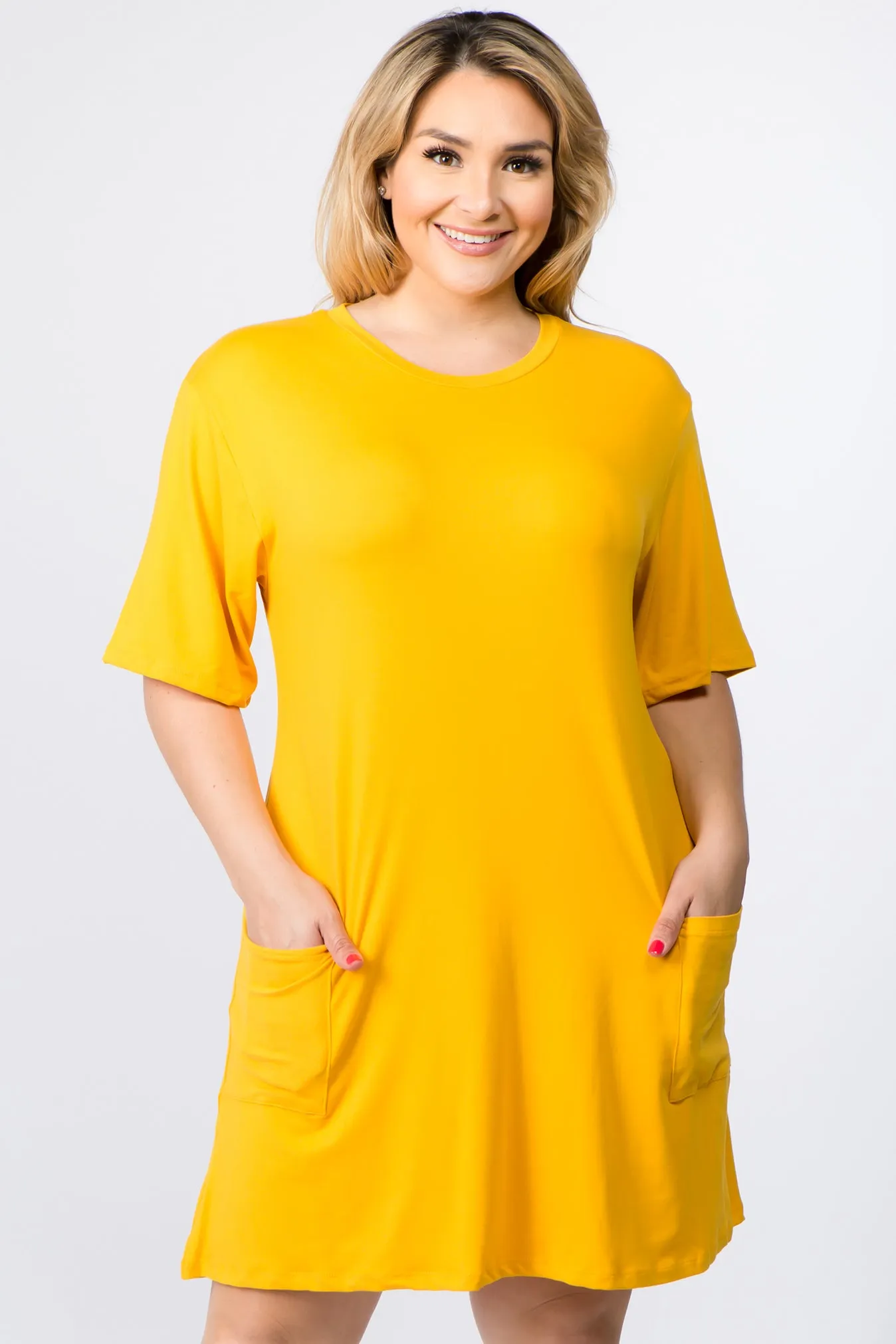 Plus Size Day to Night Two Pocket T-Shirt Dress