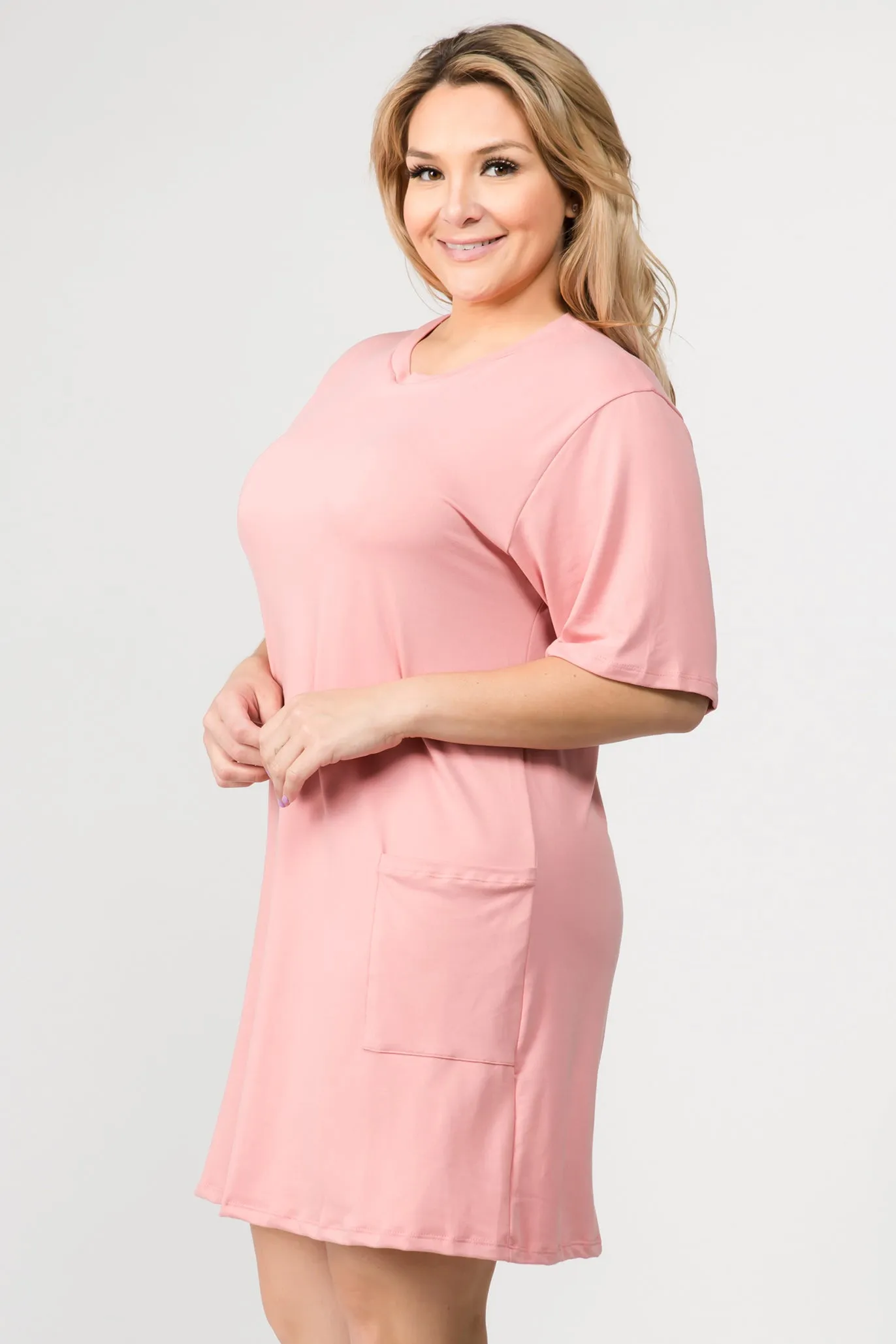 Plus Size Day to Night Two Pocket T-Shirt Dress