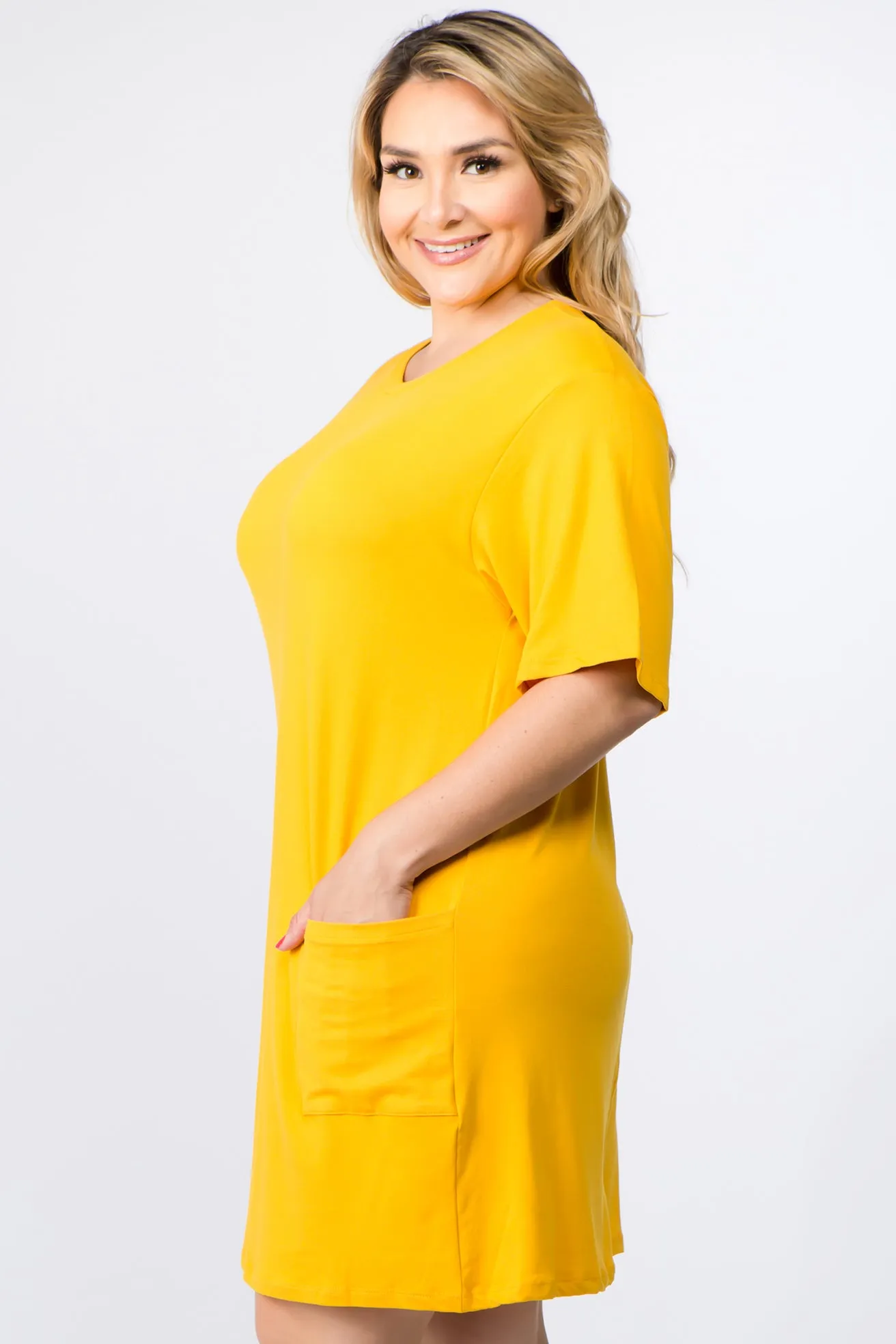 Plus Size Day to Night Two Pocket T-Shirt Dress