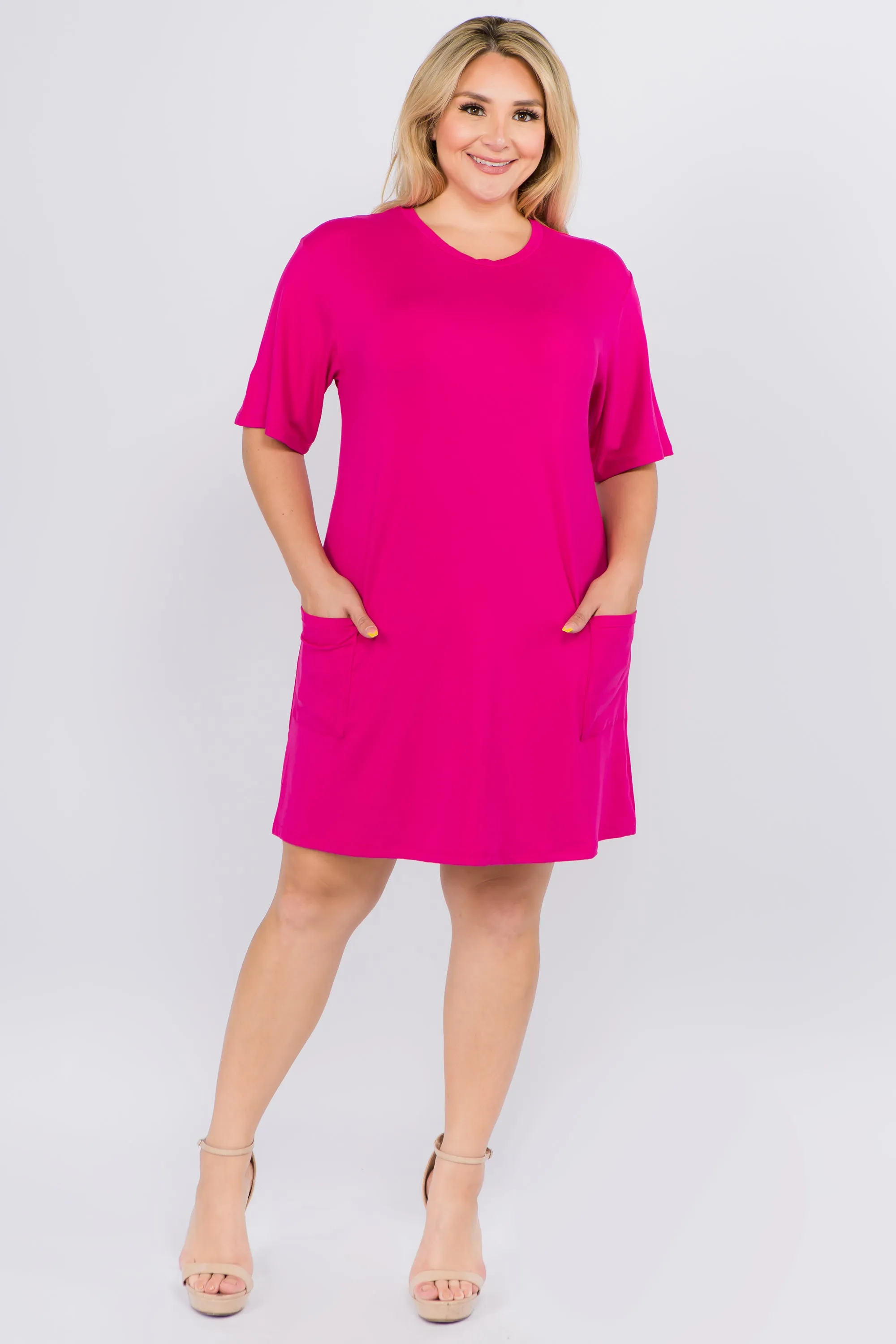 Plus Size Day to Night Two Pocket T-Shirt Dress
