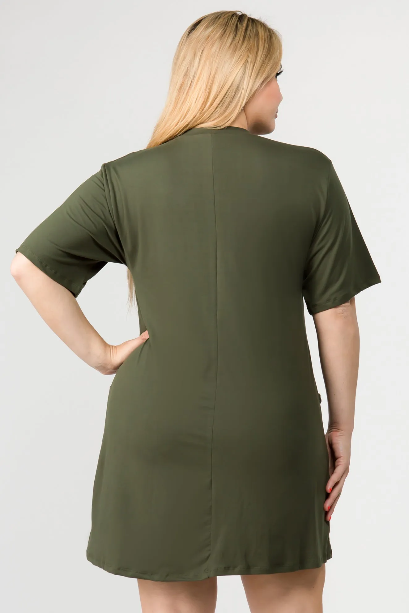 Plus Size Day to Night Two Pocket T-Shirt Dress