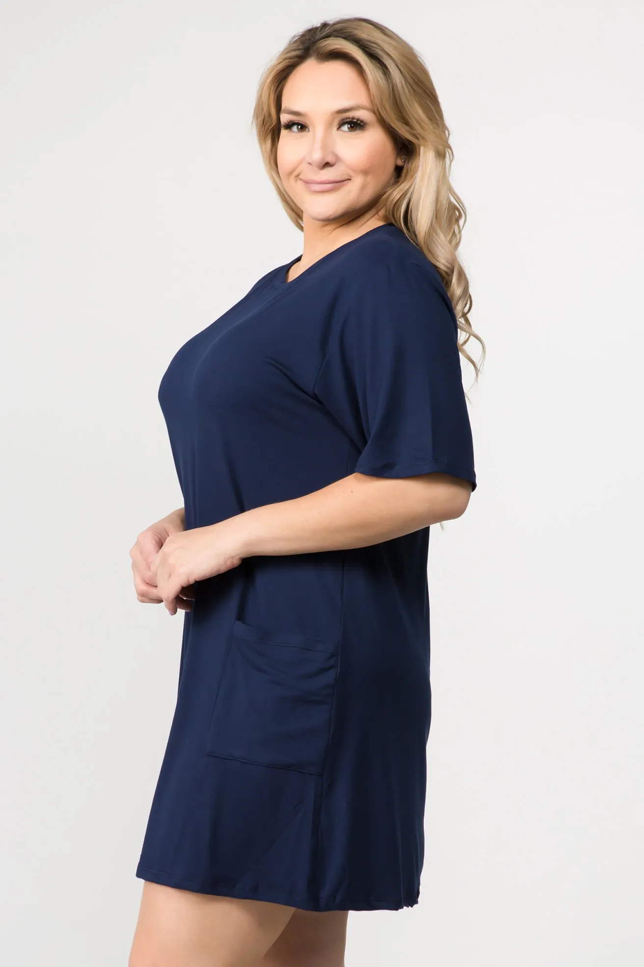Plus Size Day to Night Two Pocket T-Shirt Dress