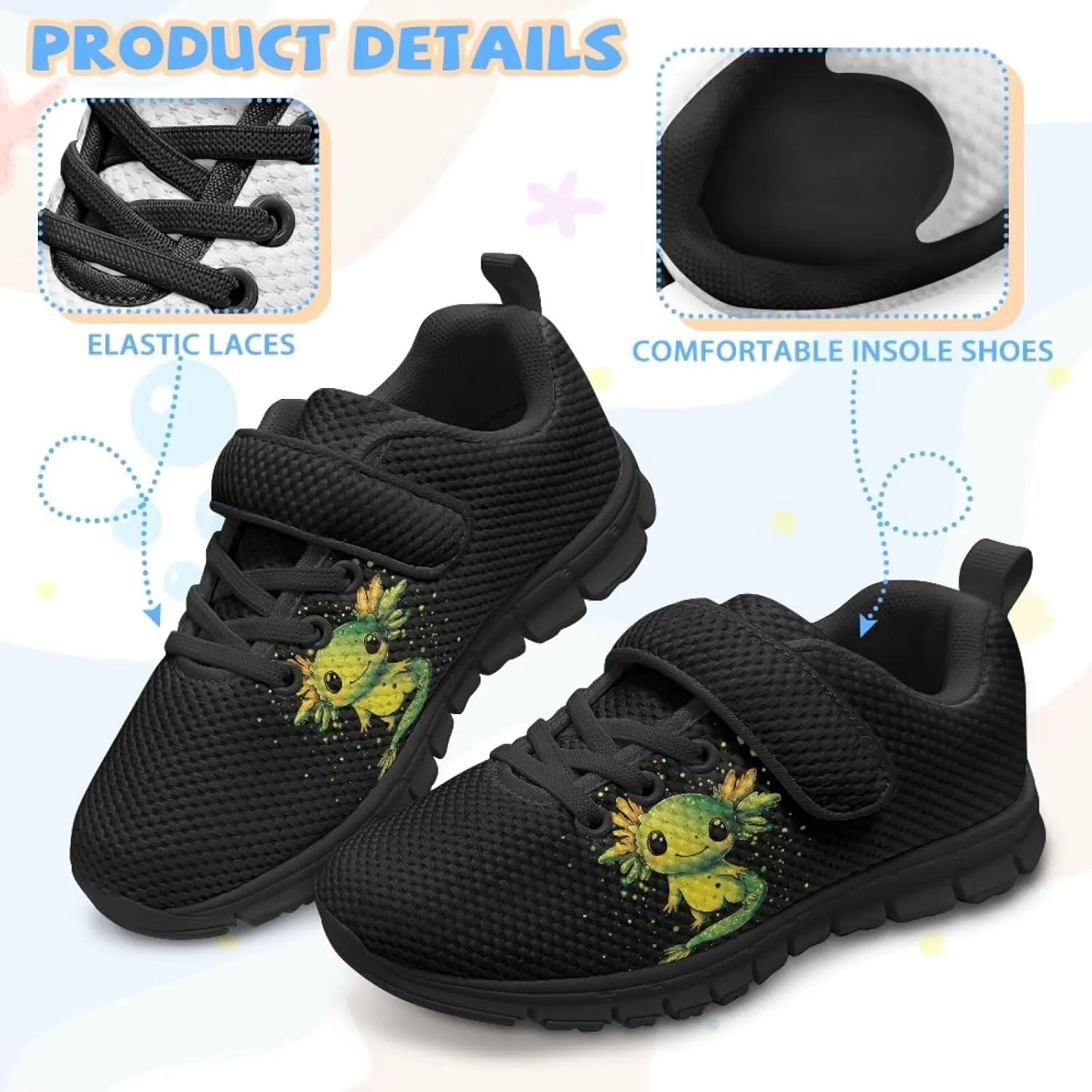 Print Shoes for Kids Boys Cute Shoes for Running Walking Slip On Shoes