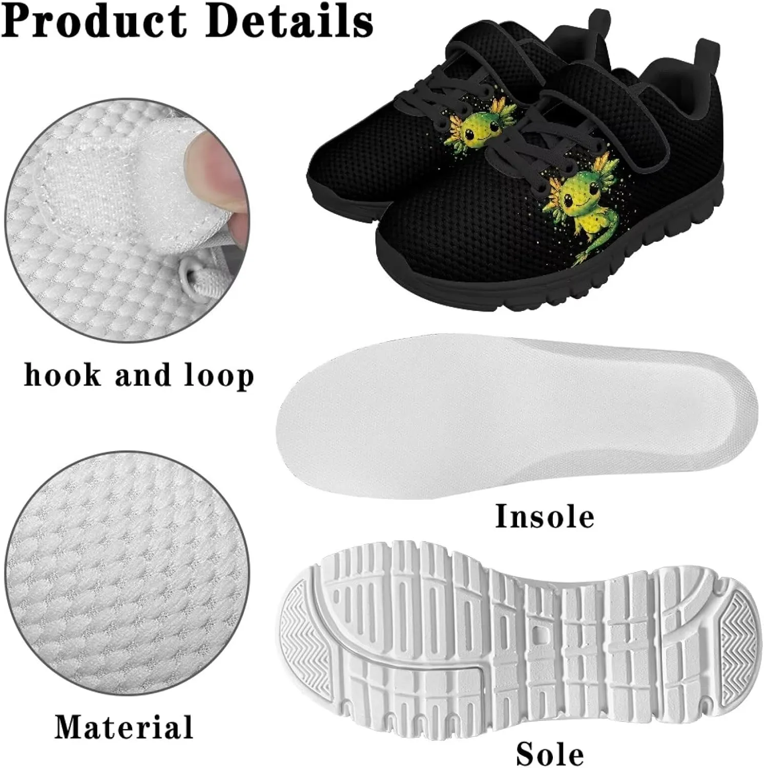 Print Shoes for Kids Boys Cute Shoes for Running Walking Slip On Shoes