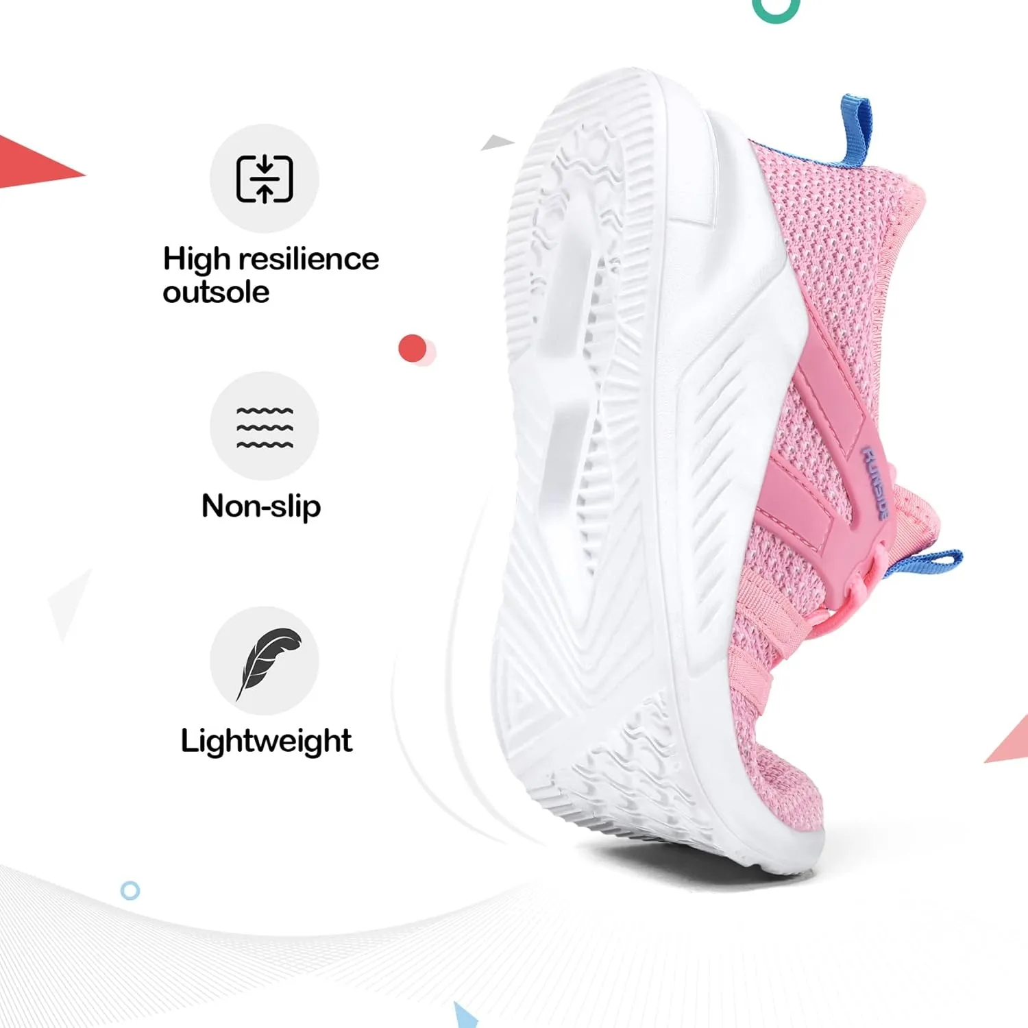 RUNSIDE Boys Girls Tennis Shoes Kids Lightweight Breathable Sneakers Lace-up Running Athletic Shoes for Toddler/Little Kid/Big Kid
